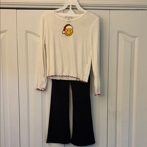 Dreamgirl 2 piece set Festive Design White / Black Girl Size 8 NWOT